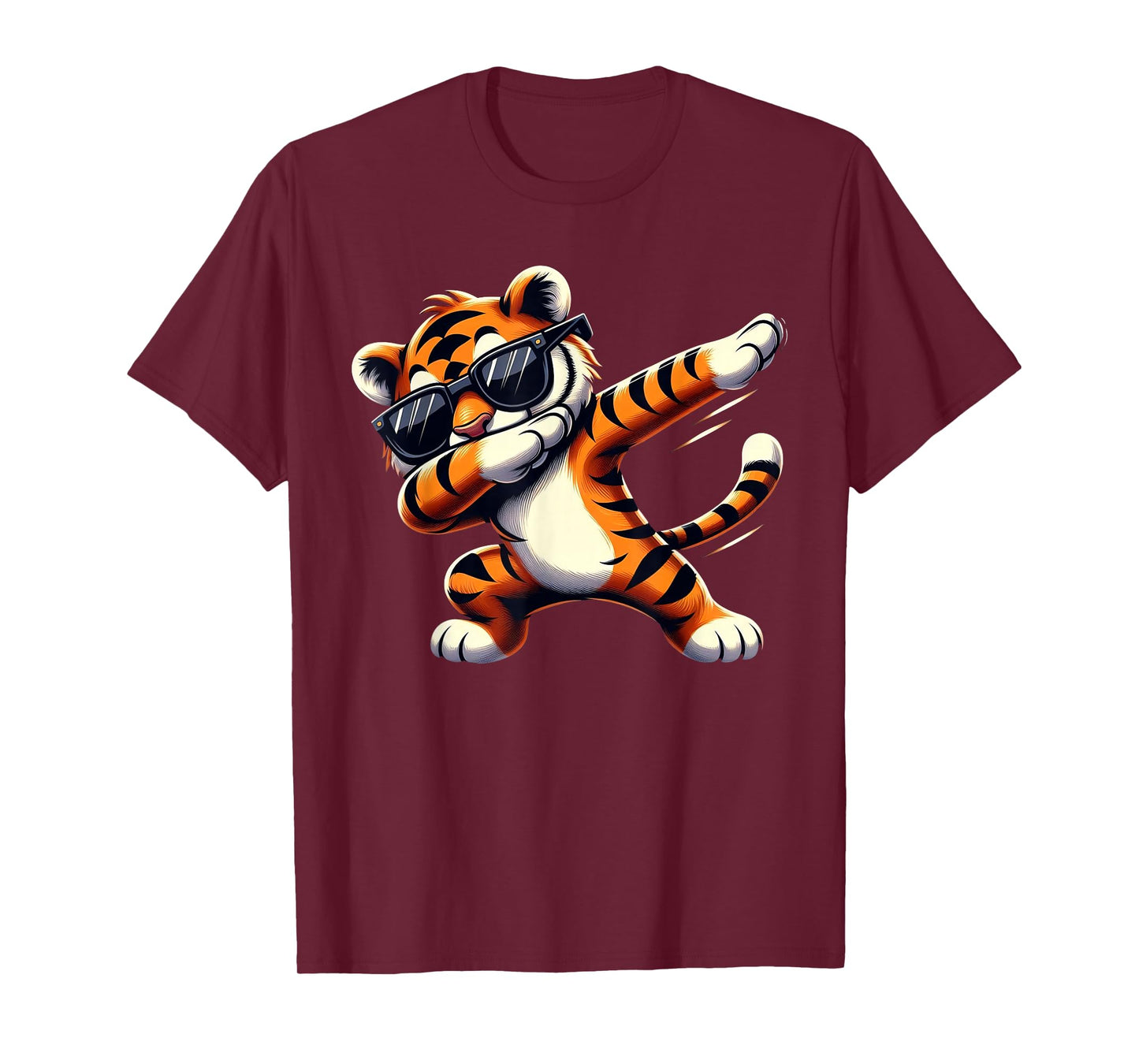 Dabbing Tiger Wearing Hip Hop Tee Graphic Cool Dabbing Tiger T-Shirt