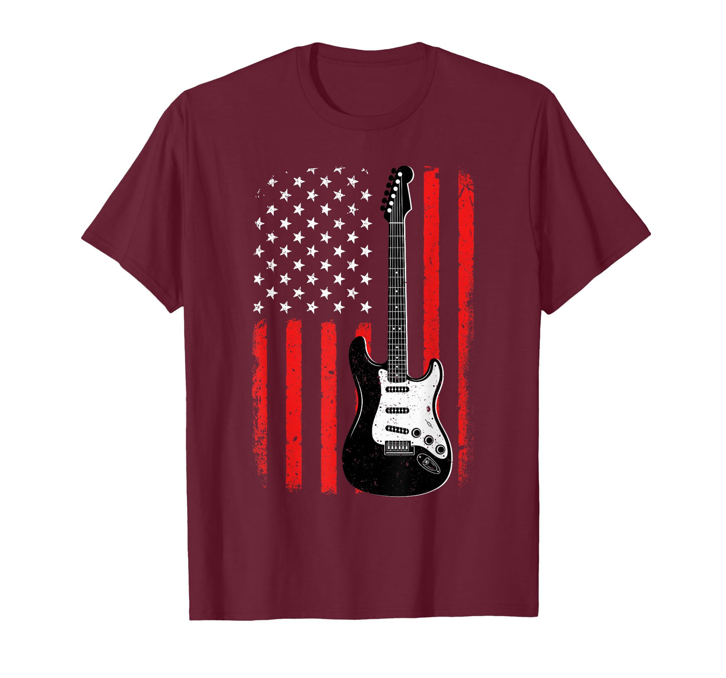 Guitar American Flag USA Patriotic Music Electric Guitarist T-Shirt