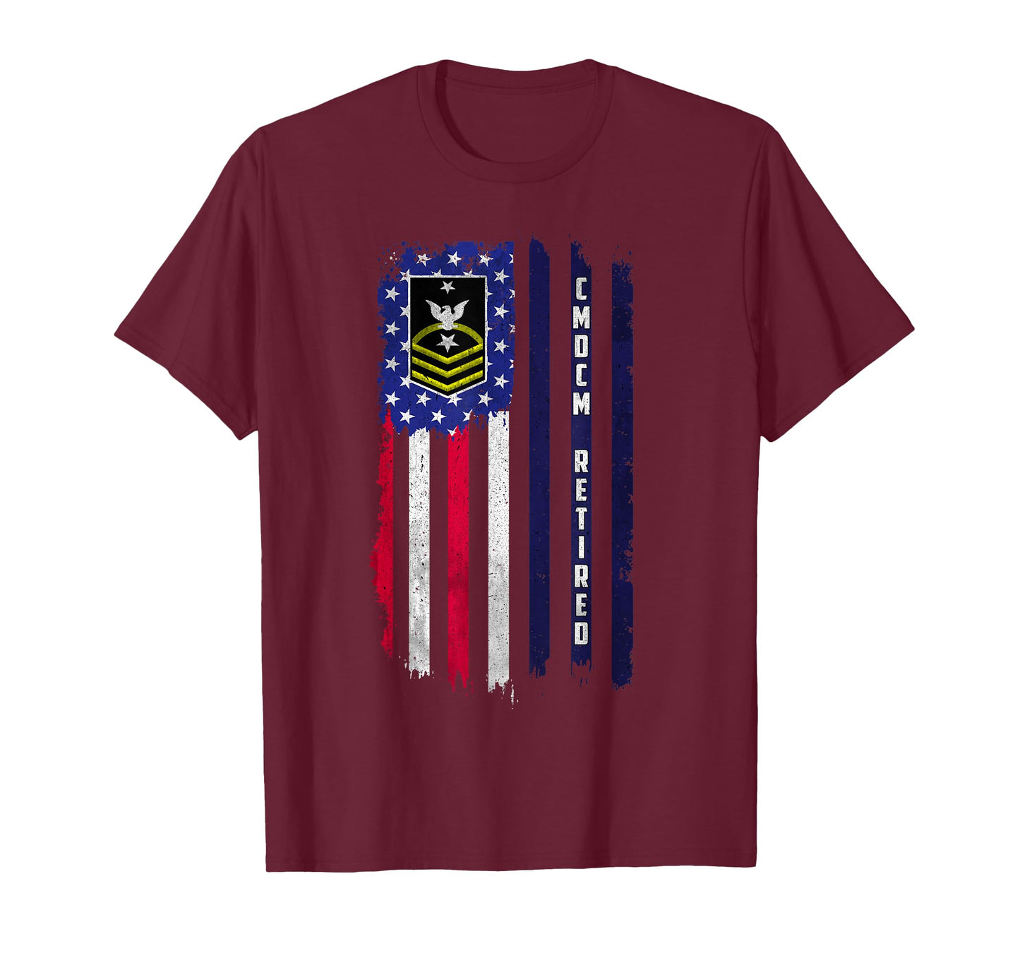 E-9 Command Master Chief Petty Officer Rank American Flag T-Shirt