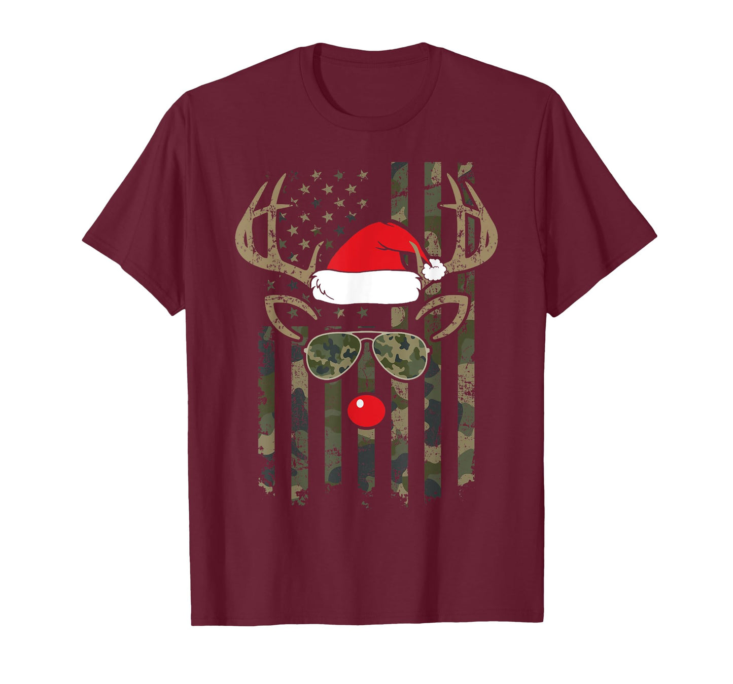 Whitetail Buck Bow Hunter Camo Funny Deer Hunting Christmas T-Shirt