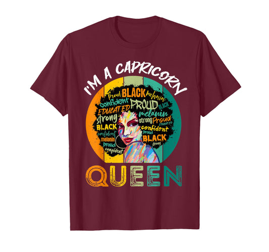 I'm A Capricorn Queen Melanin Black Women Horoscope T-Shirt