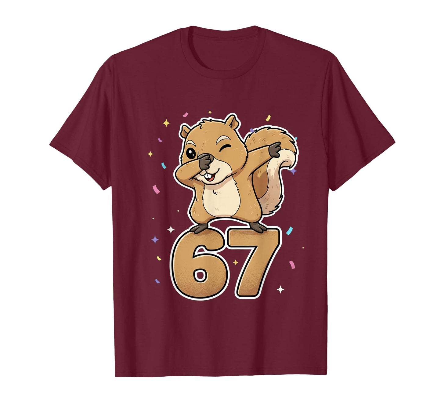 Dabbing 67 Squirrel 67 Funny Six Seven Gen Z Slang Meme T-Shirt