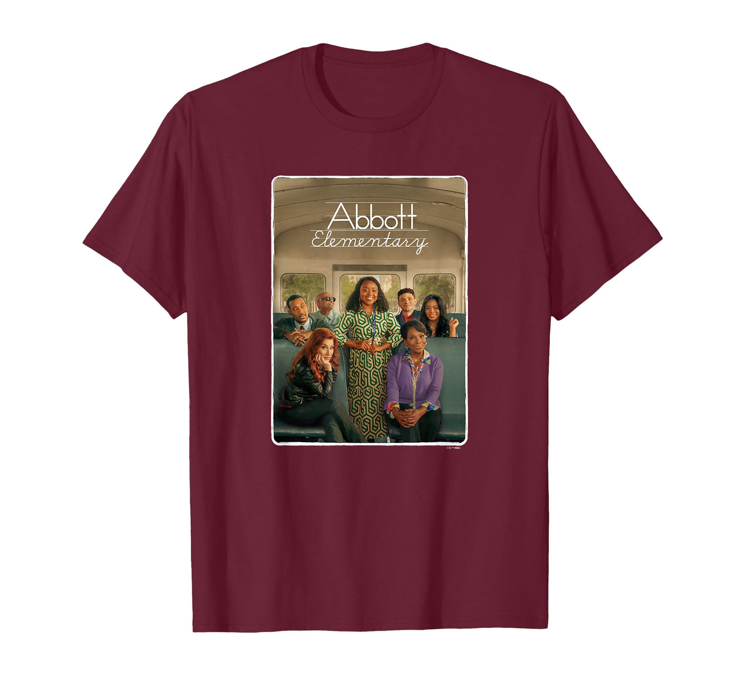 Abbott Elementary Teachers On The Bus Portrait & Logo T-Shirt