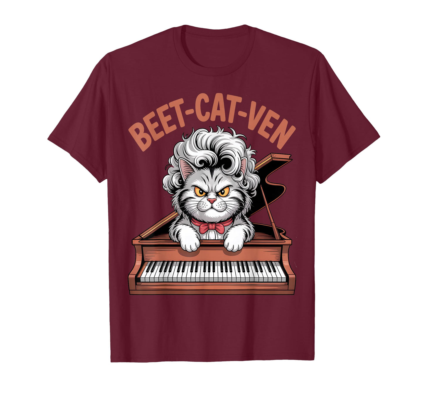Funny Beethoven Cat Pun Beet-Cat-Ven Piano T-Shirt