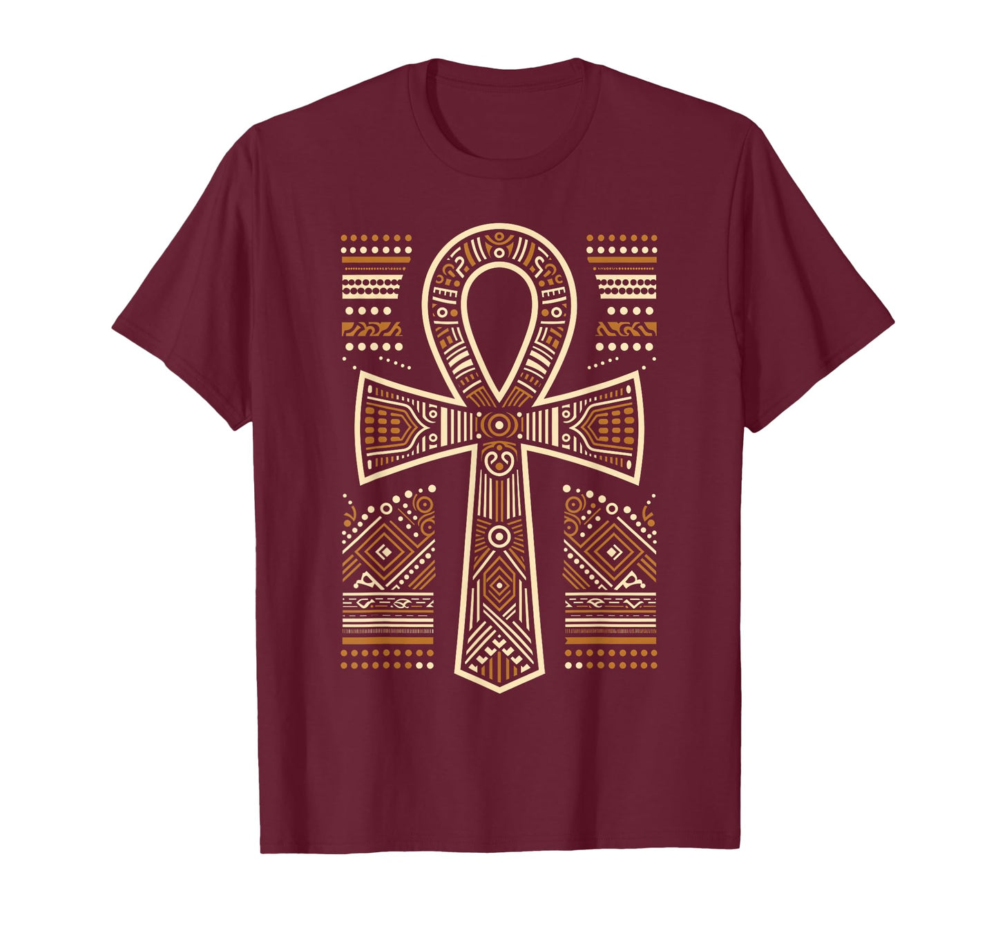 Cool Egypt Ankh Key of Life Symbol In Tribal Art Style T-Shirt
