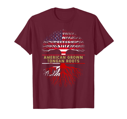 American Grown Tongan Roots America Tonga Tree Flag T-Shirt