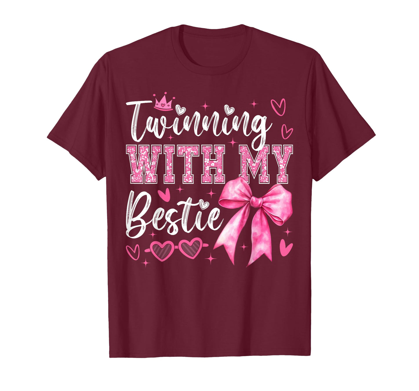 Twinning with My Bestie Coquette Spirit Week Girls T-Shirt