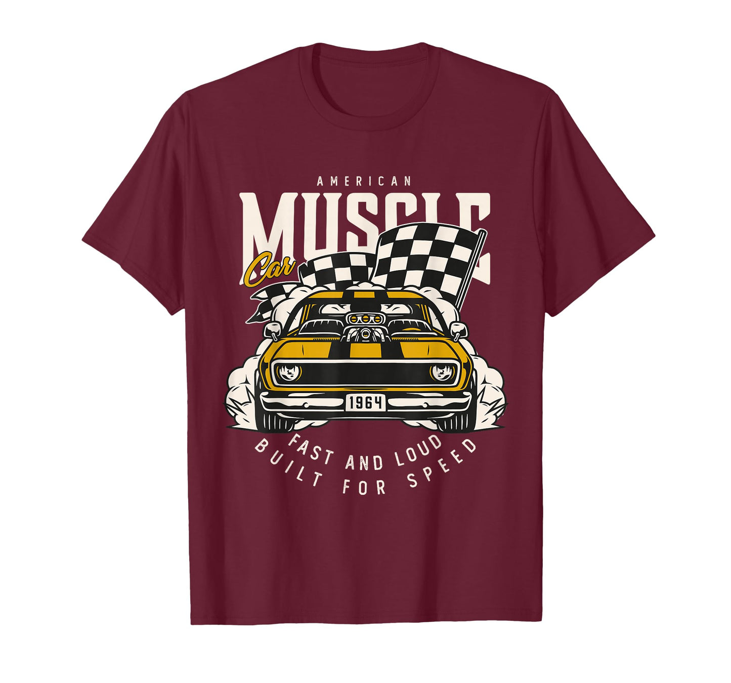 Vintage American Muscle Car Racing Flag T-Shirt