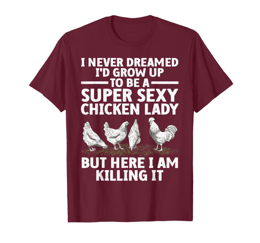 Cool Chicken Lady Art For Women Mom Hen Flock Chicken Farmer T-Shirt