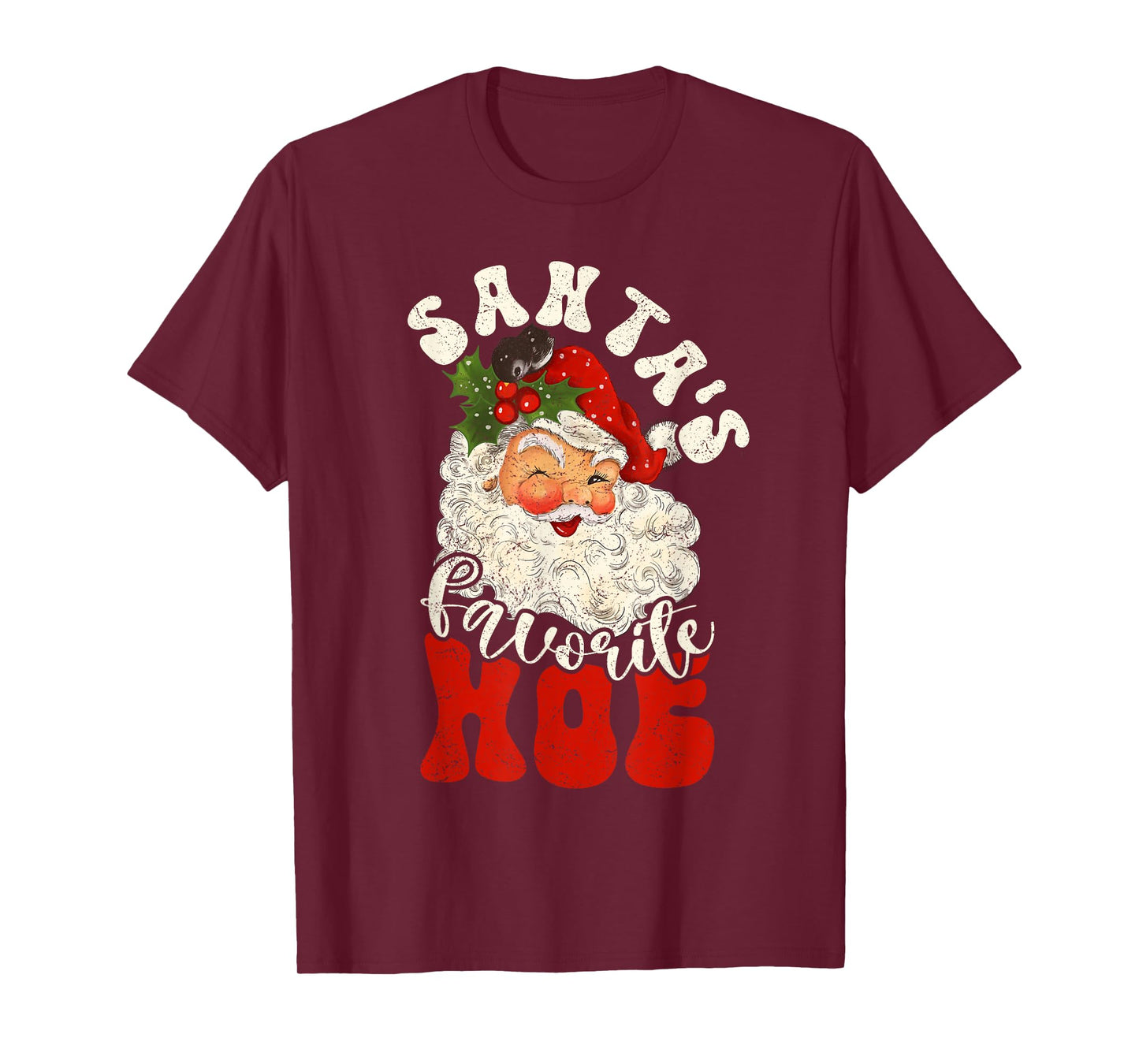 Christmas Santa's Favorite Hoe Naughty Santa Claus T-Shirt