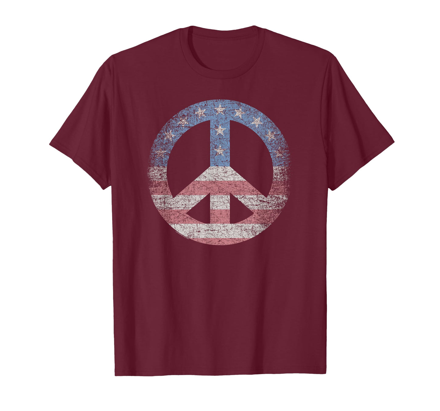 Peace In The U.S.A. Vintage American Flag Symbol T-Shirt