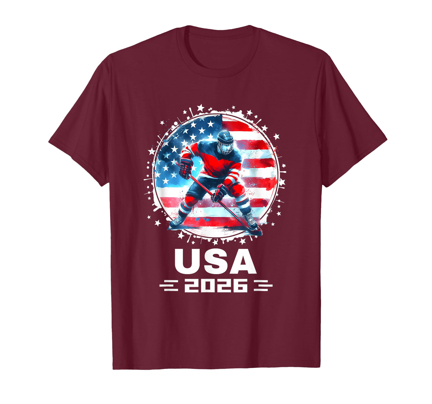 Hockey USA Go USA Team Tshirt USA Flag 2026 Hockey T-Shirt