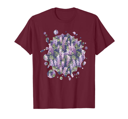 Cute Wisteria Inspired Flower Plant Lover Gardener women T-Shirt
