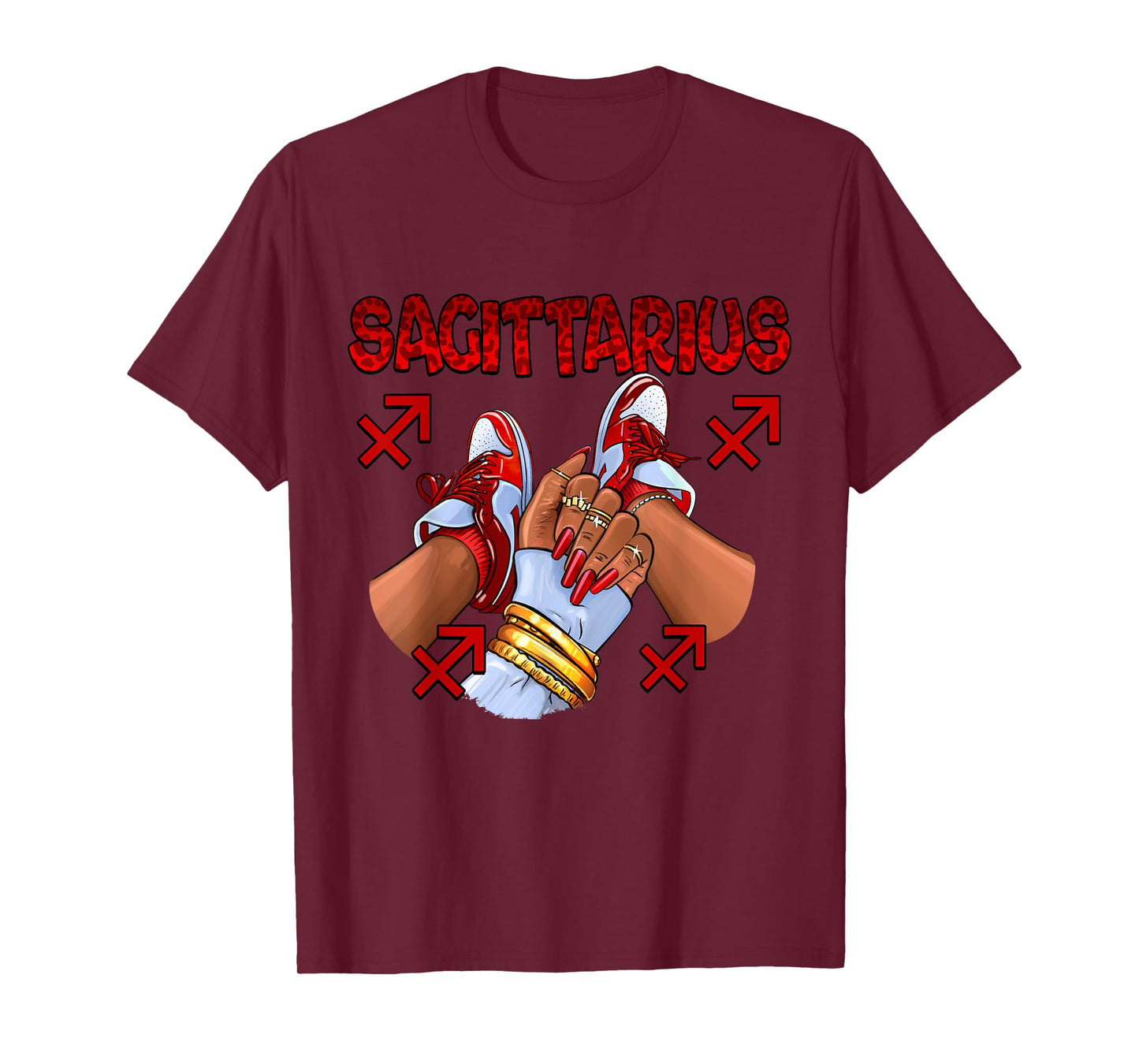 Sagittarius Queen Birthday Women Sneakers Zodiac Sign Bday T-Shirt