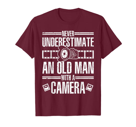 Cool Photography For Men Grandpa Photographer Camera Lover T-Shirt