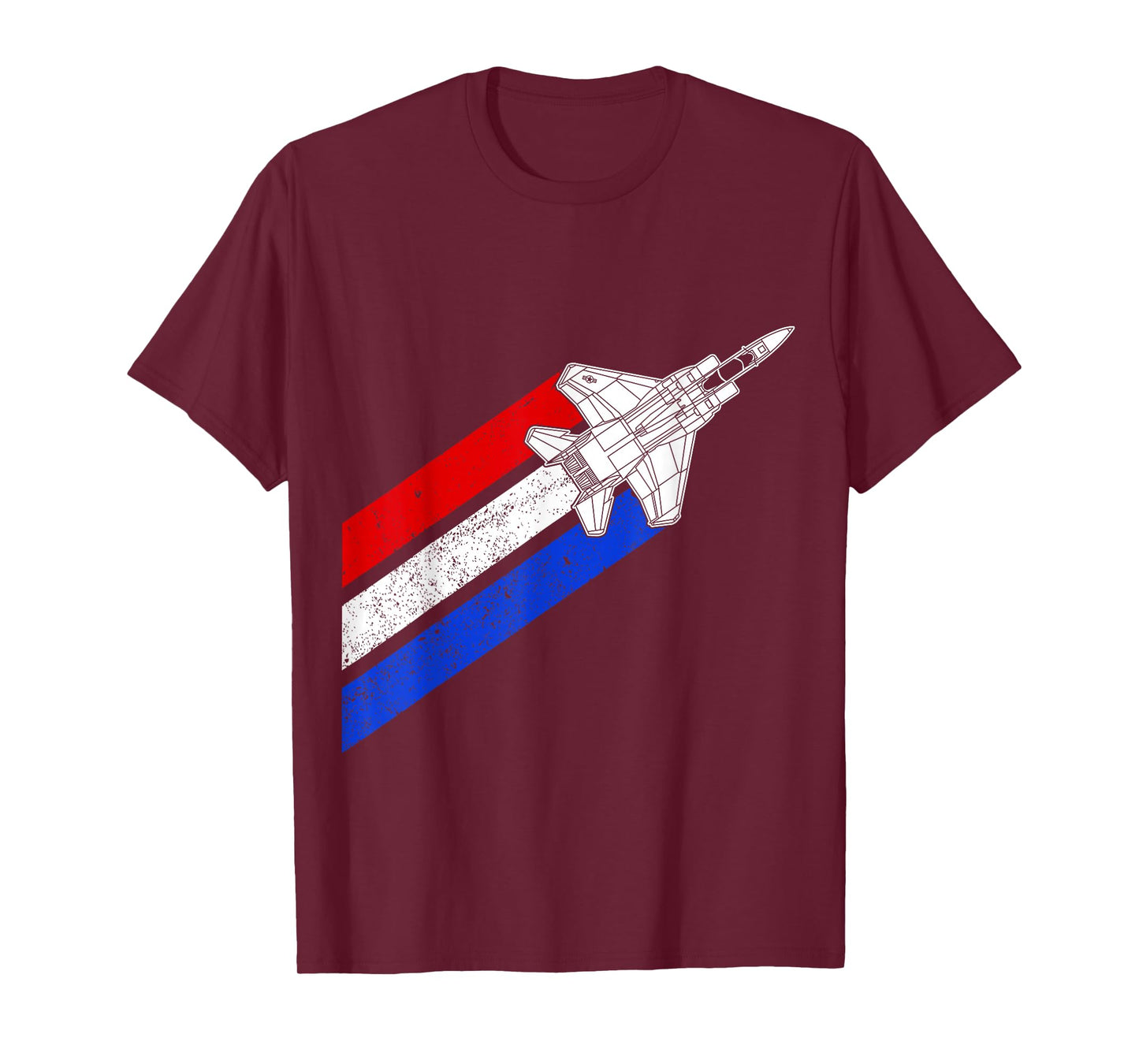 F-15 Eagle Airplane Vintage USA Contrails Red White Blue F15 T-Shirt
