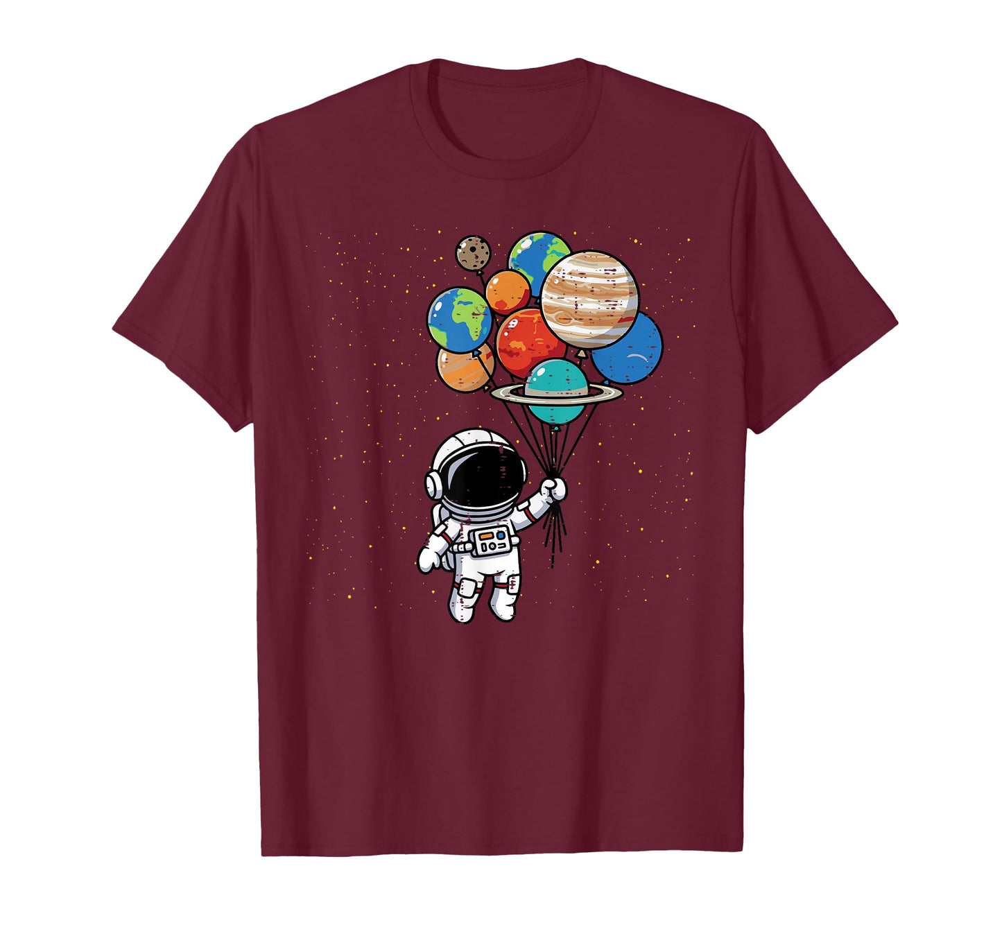 Astronaut Planet Balloons Cute Space Galaxy Boys Girls Kids T-Shirt