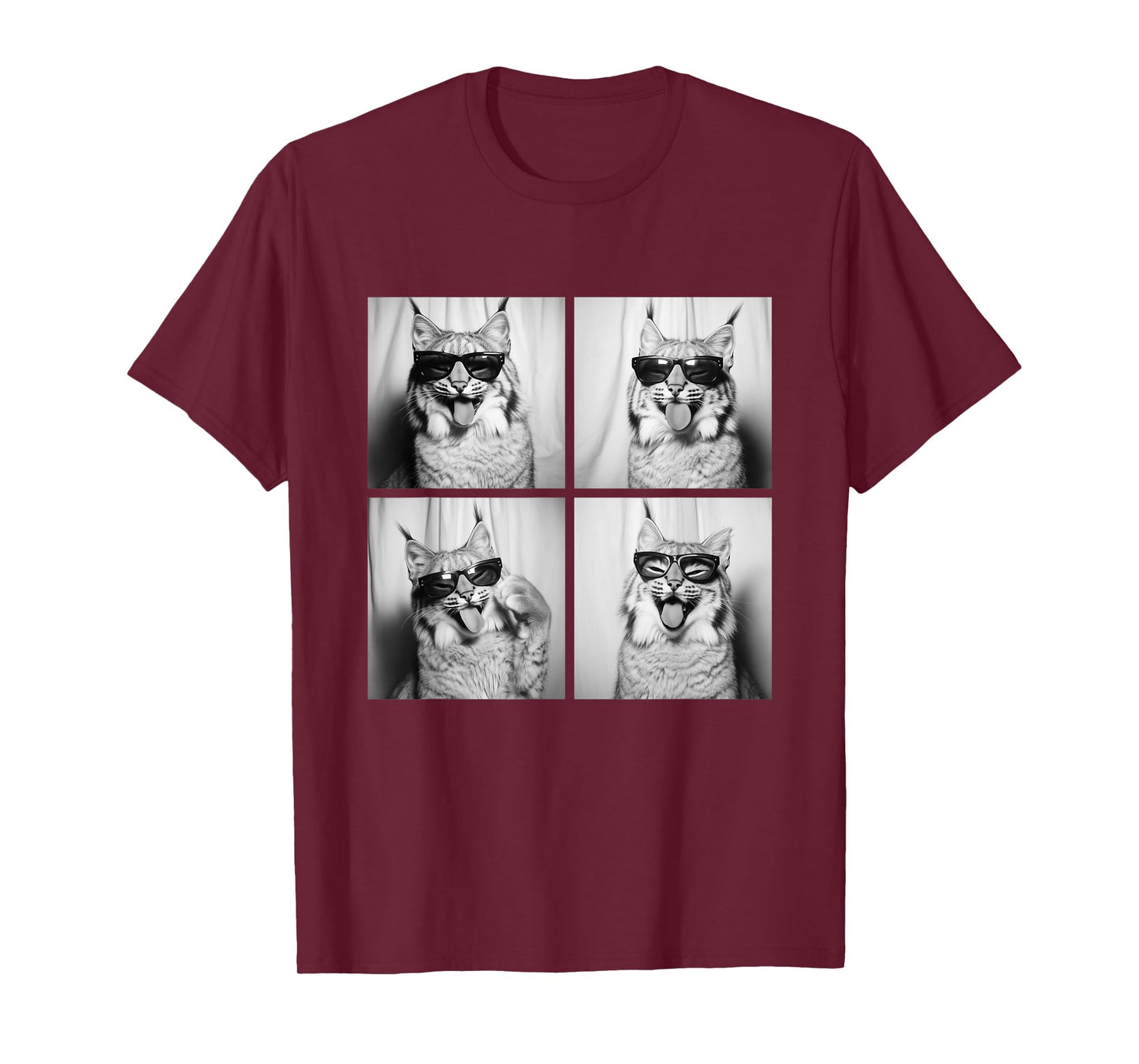 Funny Bobcats with Sunglasses Cool Lynx Animals Humor Meme T-Shirt