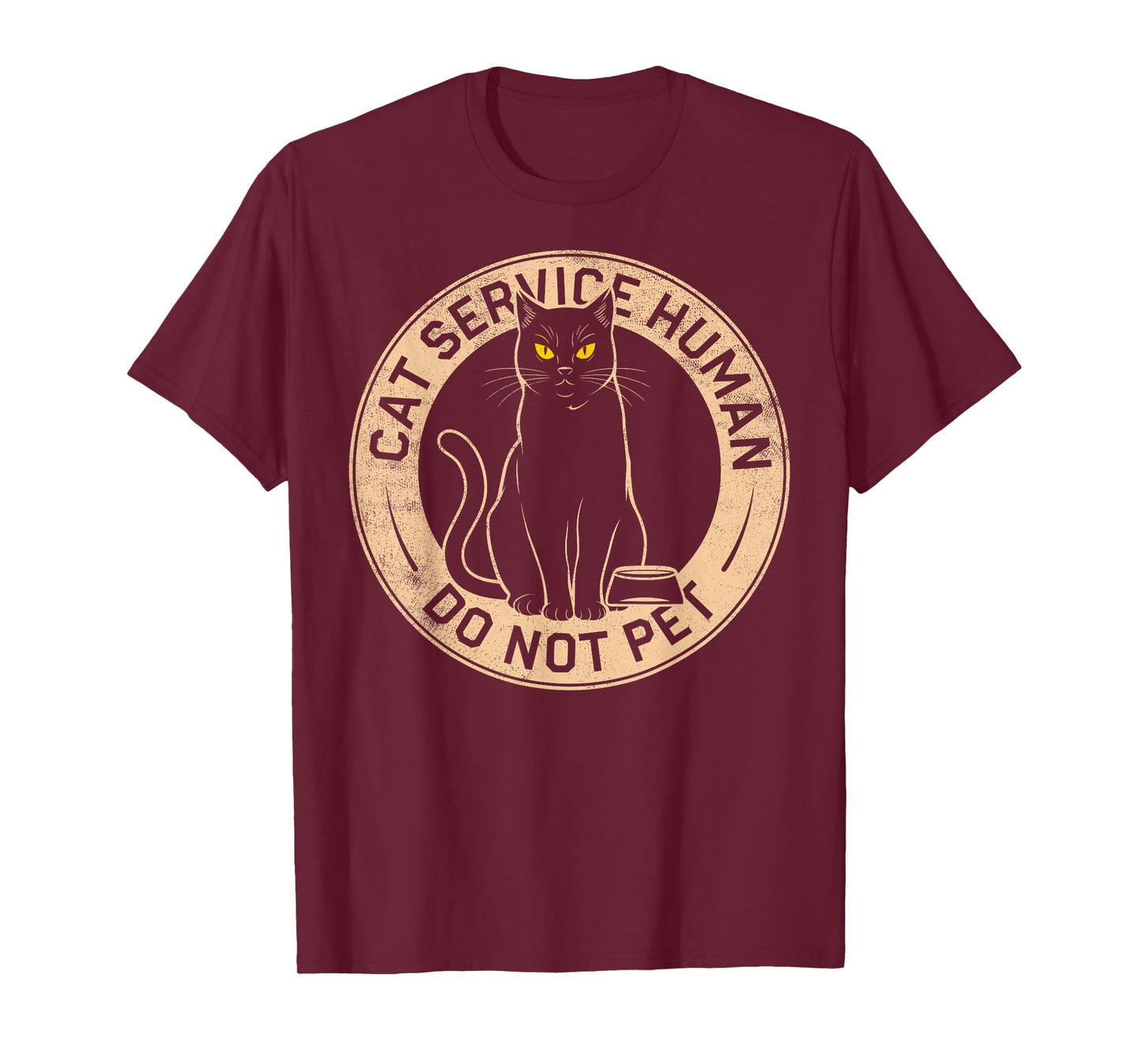 Cute Introvert Cat Service Human Do Not Pet Funny Cat Joke T-Shirt