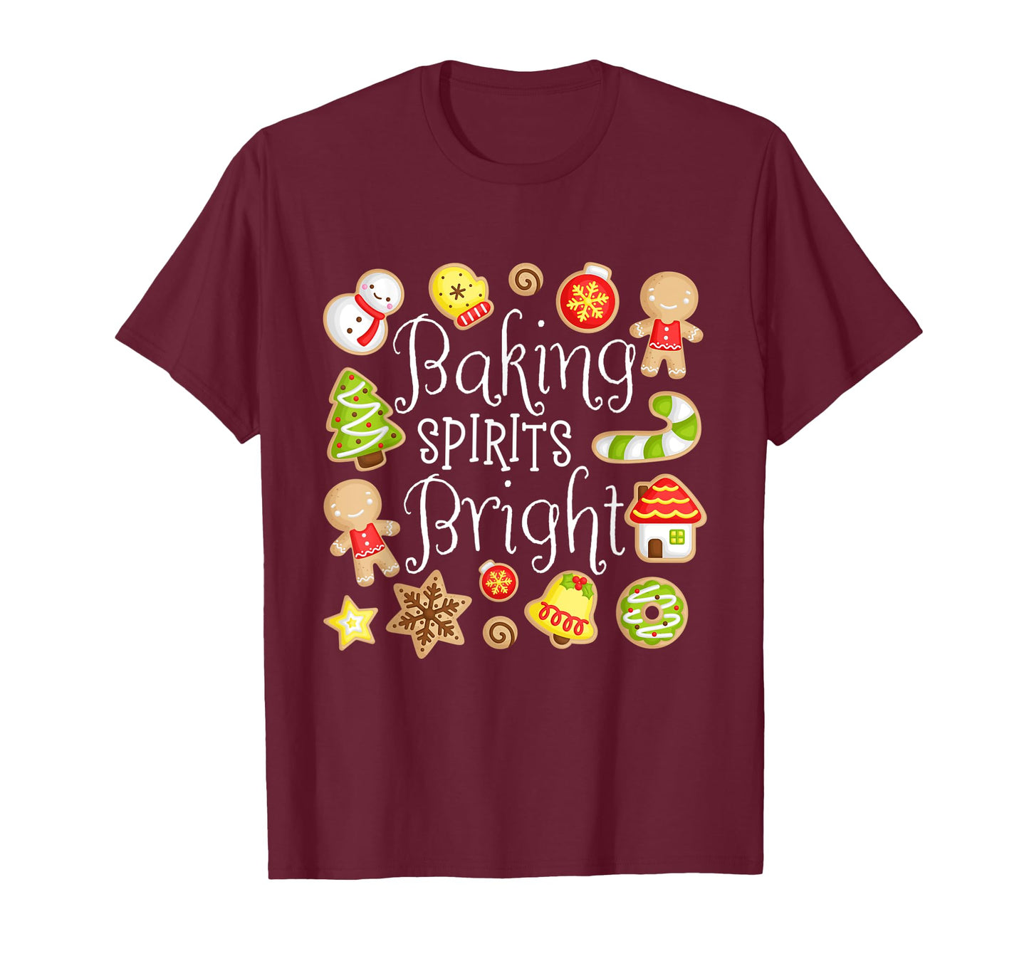 Baking Spirits Bright Christmas Gingerbread Lover Xmas Party T-Shirt
