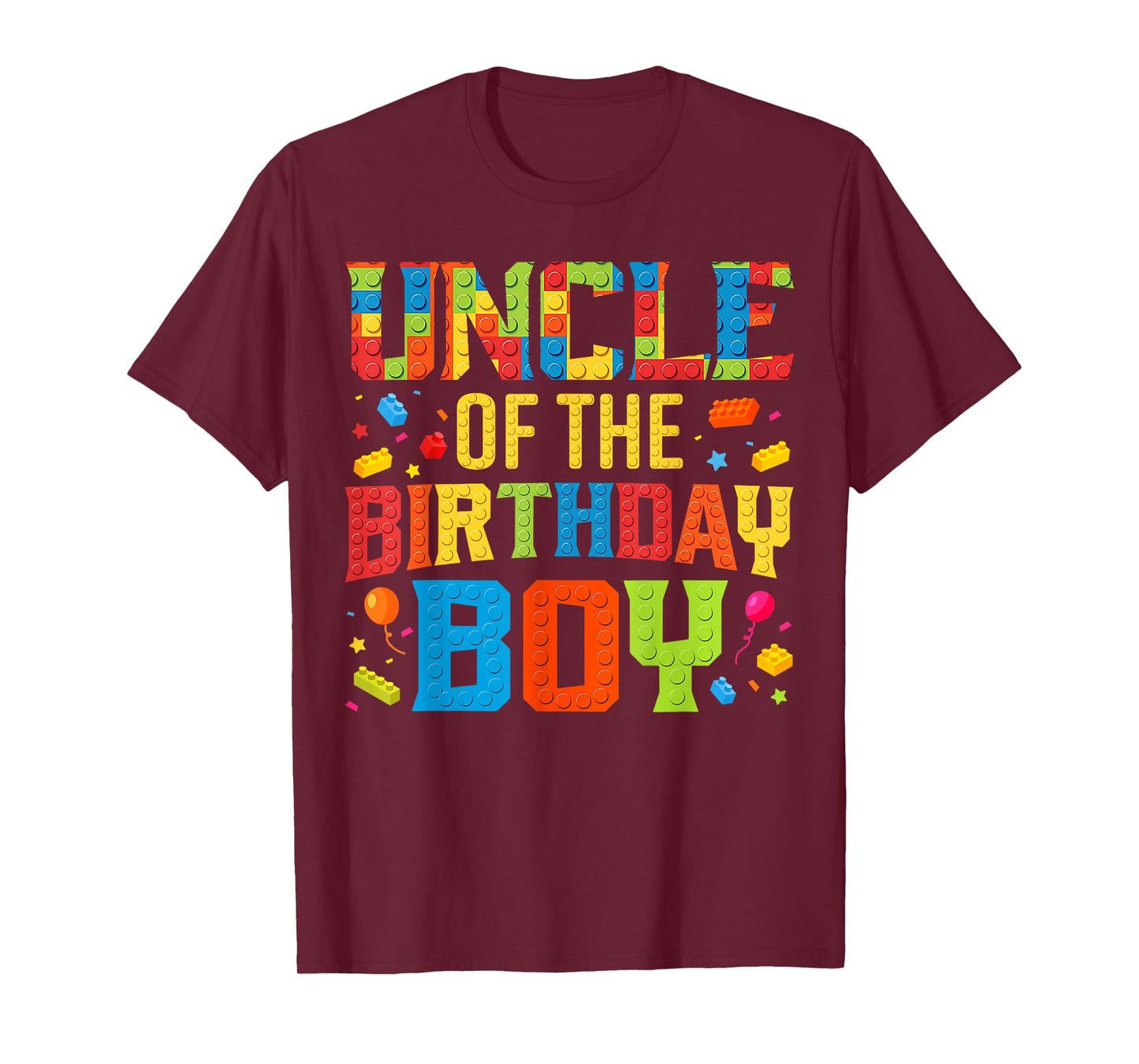 Uncle Of The Birthday Boy Master Builder Building Blocks T-Shirt