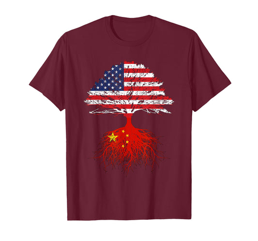 Chinese Roots American China Flag Immigrant Citizenship Gift T-Shirt