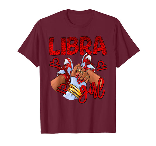 Libra Girl Birthday Women Sneakers Zodiac Sign Bday T-Shirt