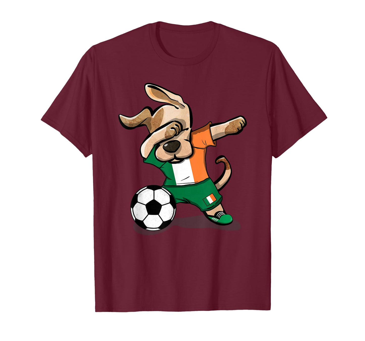 Funny Dabbing Dog Ireland Soccer Jersey Funny Irish Football T-Shirt