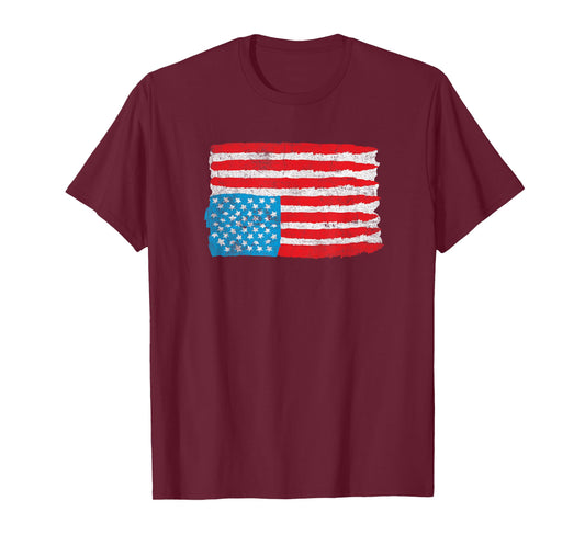 Resist Distressed Upside Down American Flag USA T-Shirt