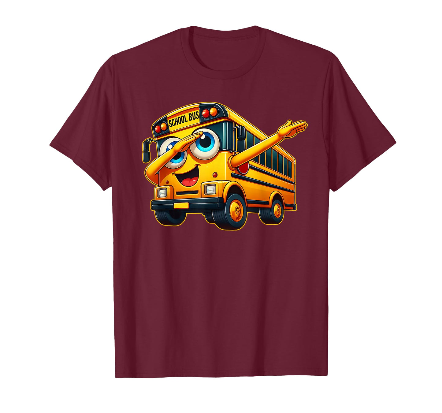 Funny Dabbing Yellow School Bus Graphic Gifts Kids Boys T-Shirt