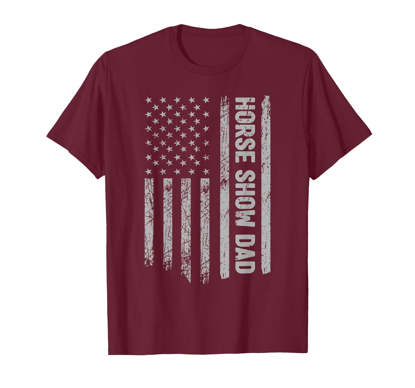 Funny Horse Show Dad America US Flag Patriot - Vintage T-Shirt