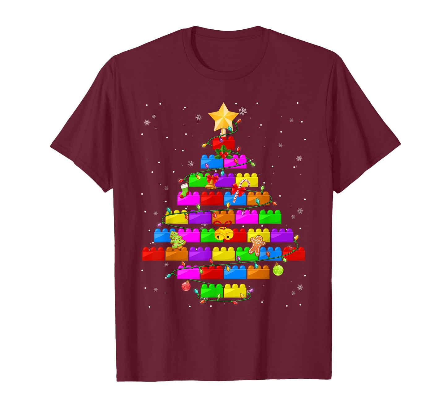 Merry Christmas PJS Blocks Building Christmas Tree Boys Kids T-Shirt