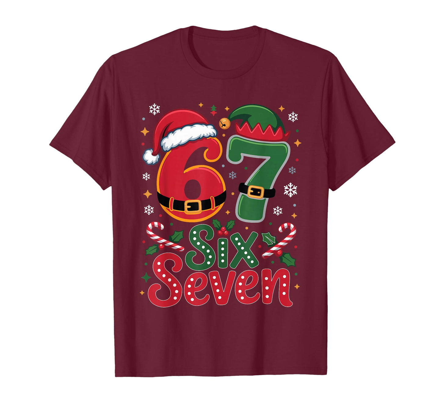 Six Seven Christmas 6 7 Christmas for Boys Men Kids T-Shirt