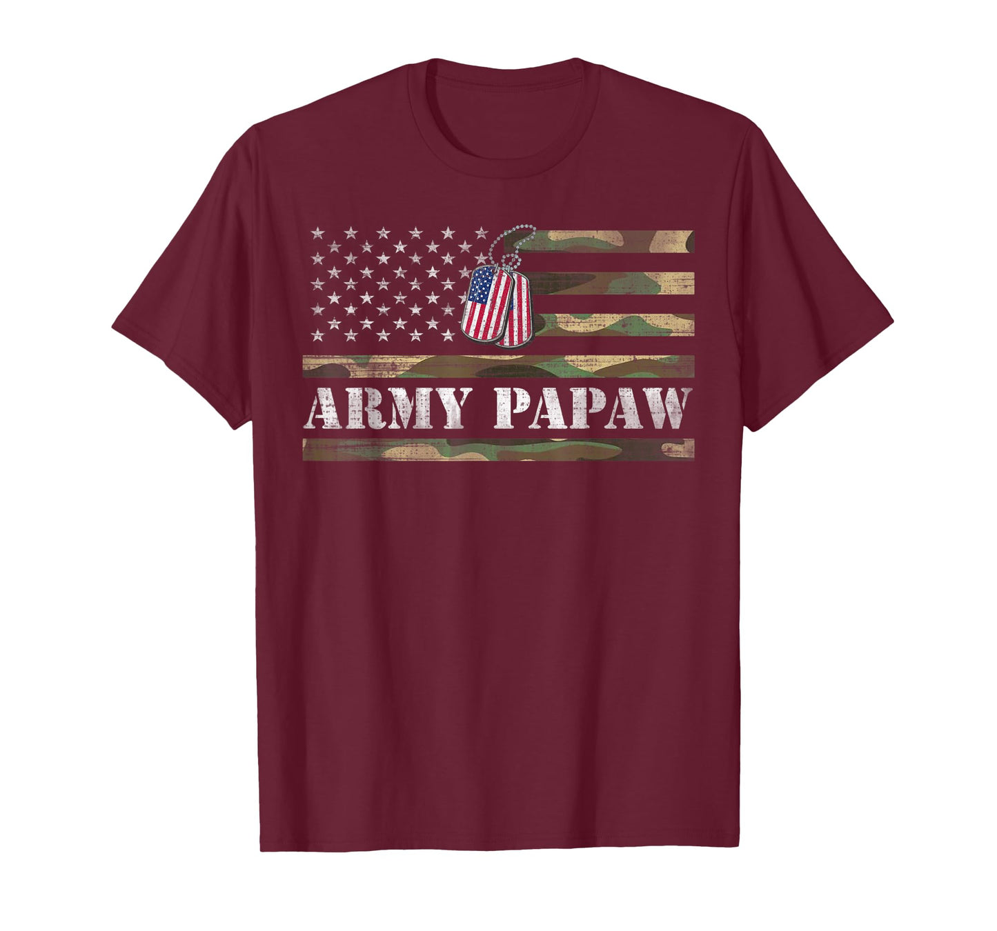 Army Papaw With American Flag Camo Gift For Veteran Day T-Shirt