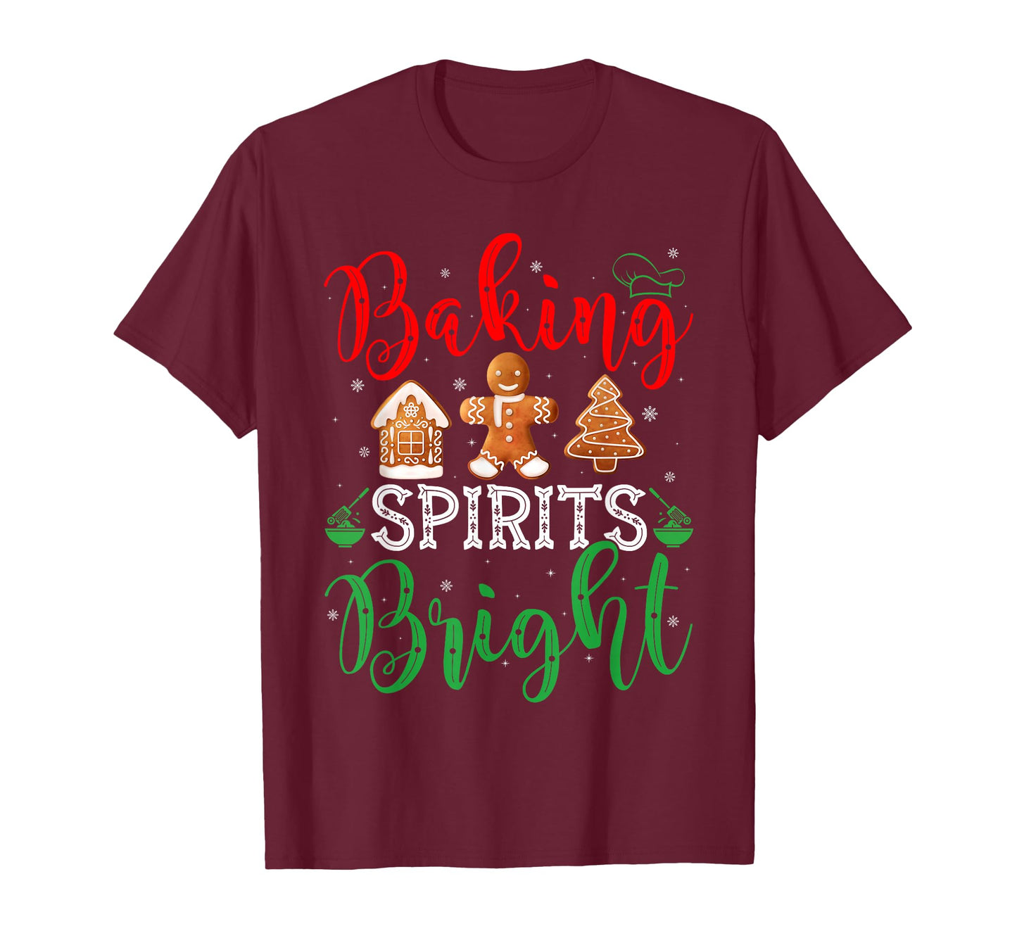 Christmas Baking Spirits Bright Cute Womens Christmas Pajama T-Shirt