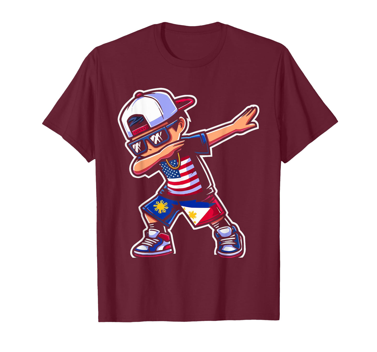 Half Filipino Half American USA Flag Philippines America T-Shirt