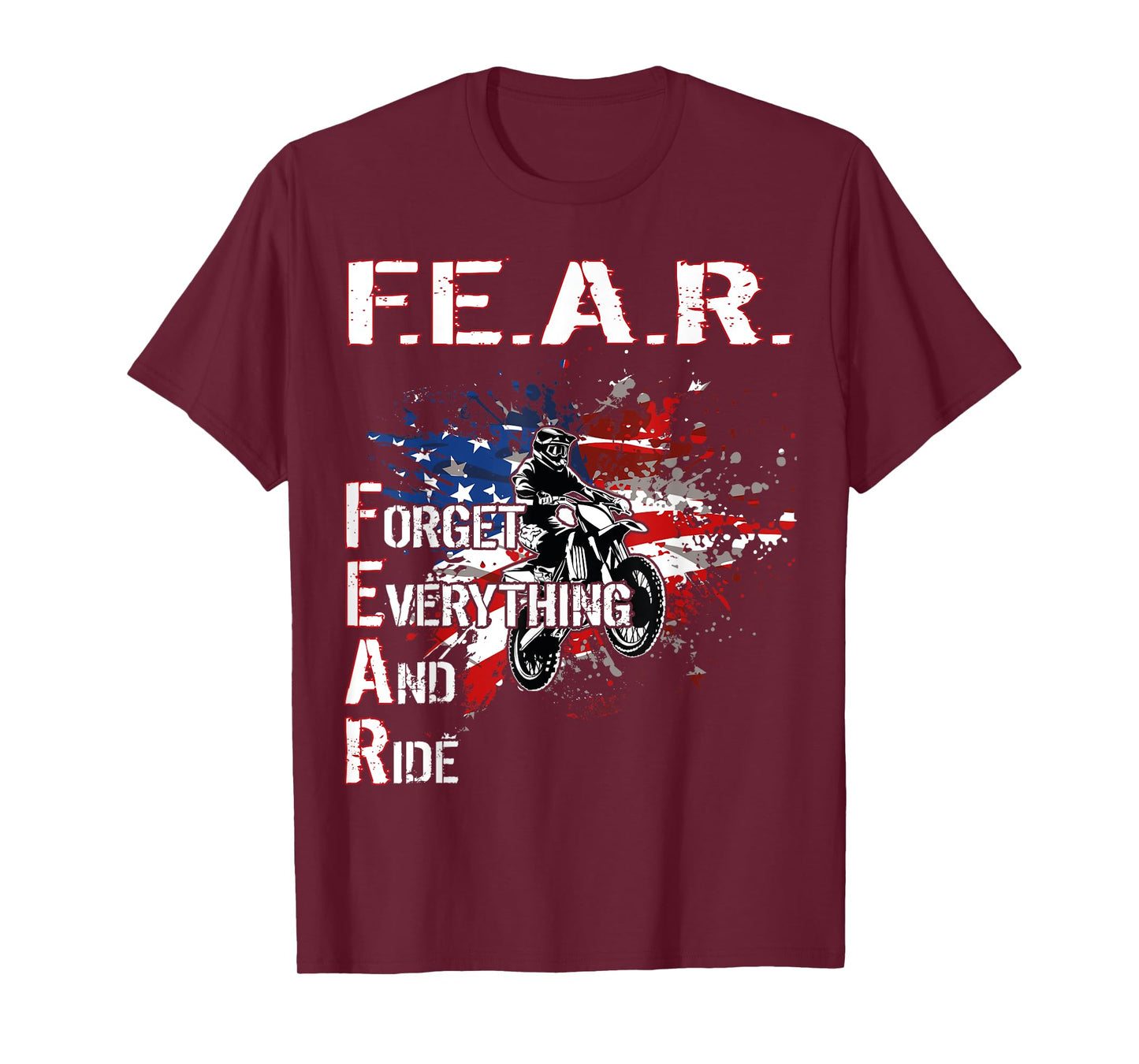 Dirtbike Motocross Forget everything and ride MX US Flag T-Shirt