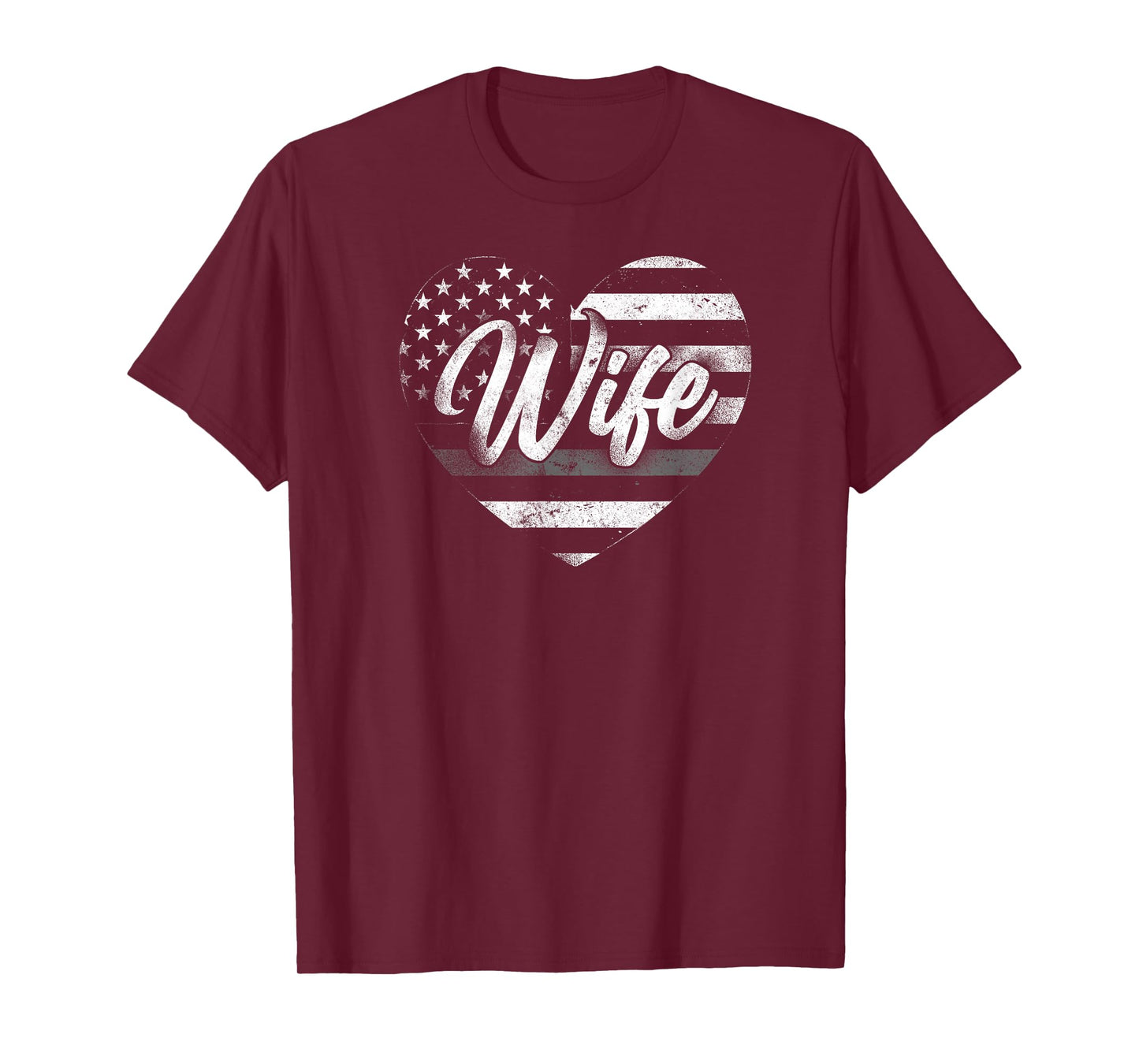 Correctional Officer Wife Marriage Heart American Flag T-Shirt