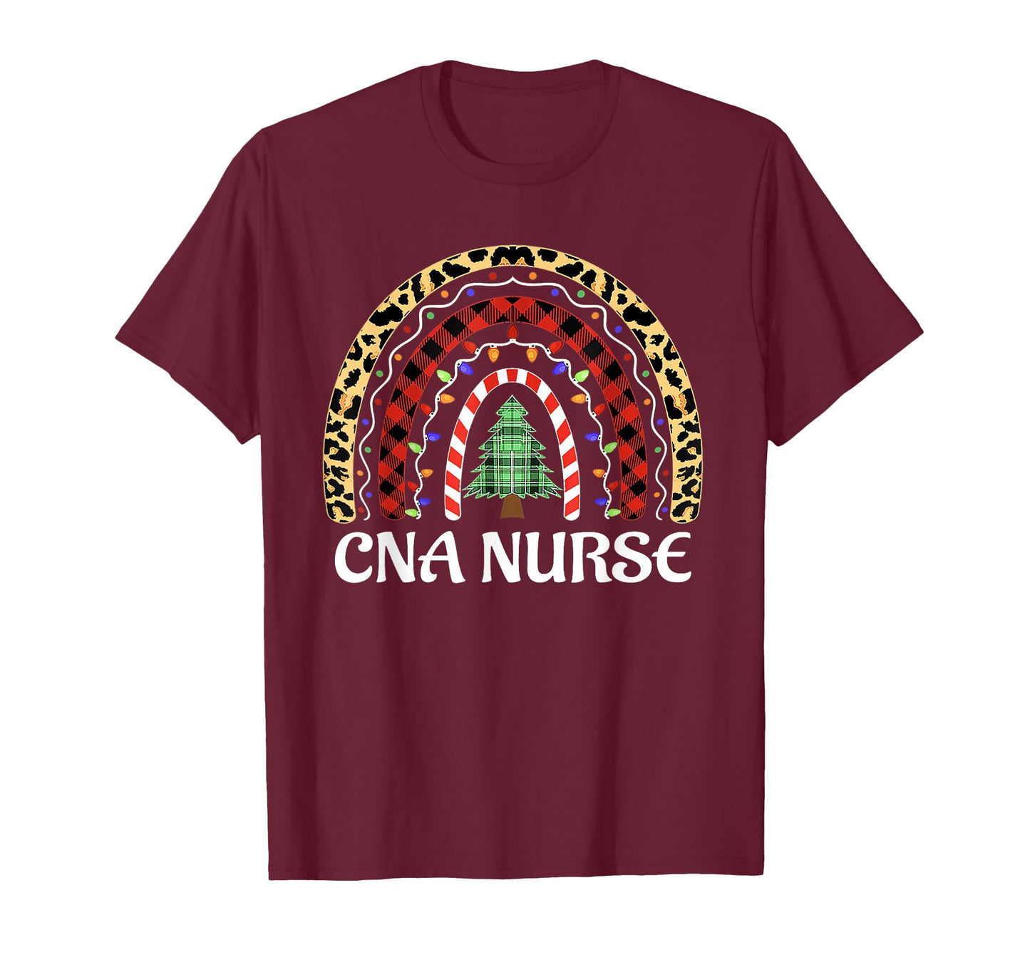 Christmas CNA Nurse Leopard Rainbow Nurse Xmas Christmas T-Shirt