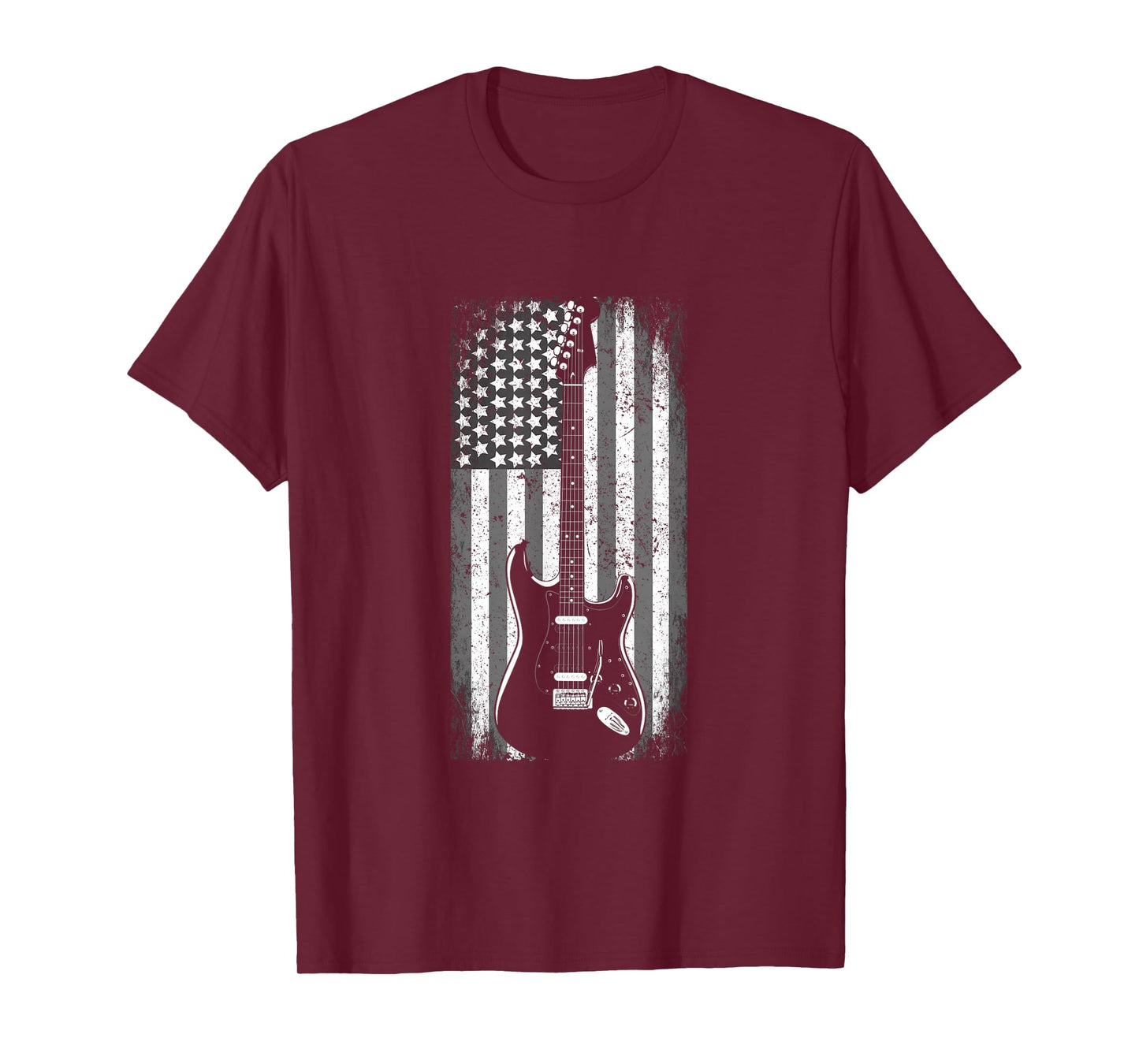 Vintage Rock and Roll Shirt USA American Flag Guitar T-Shirt