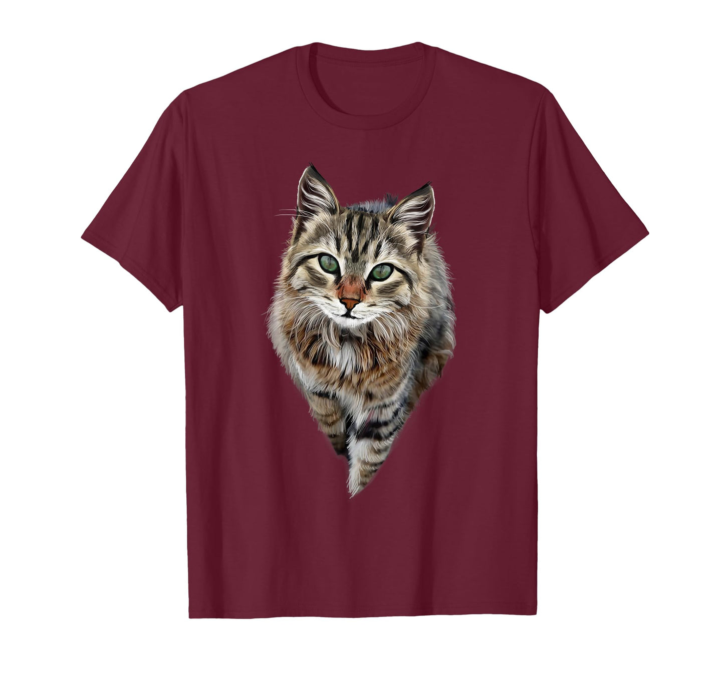 Brown Cat Green Eyes T-Shirt Cats Tee Shirt Gifts T-Shirt