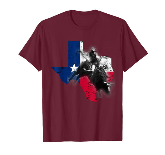 Bull-Riding For Men Texas Ranch Rider Cowboy Texan Lone Star T-Shirt