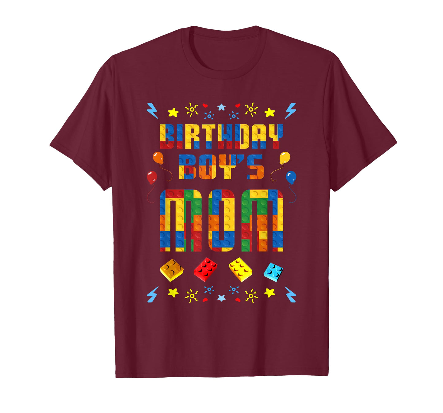 Birthday Boy's Mom Master Builder Building Blocks Family T-Shirt