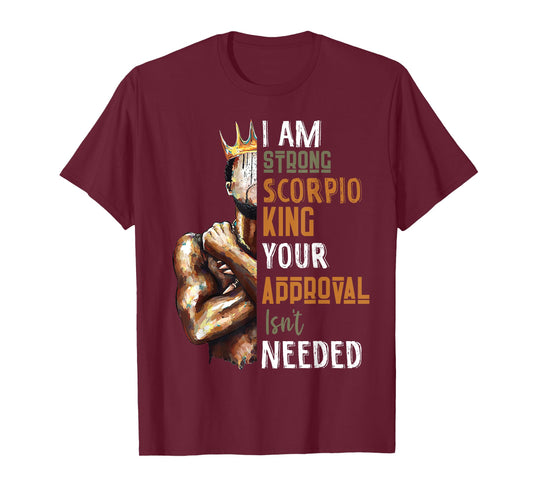 Strong Scorpio King In Crown Zodiac Horoscope Gift mens T-Shirt