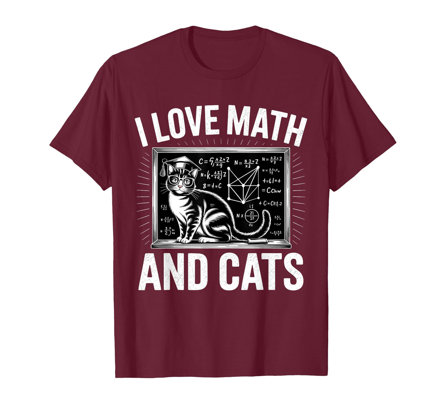 Math Cat Lover Funny Math Teacher I Love Math and Cats T-Shirt