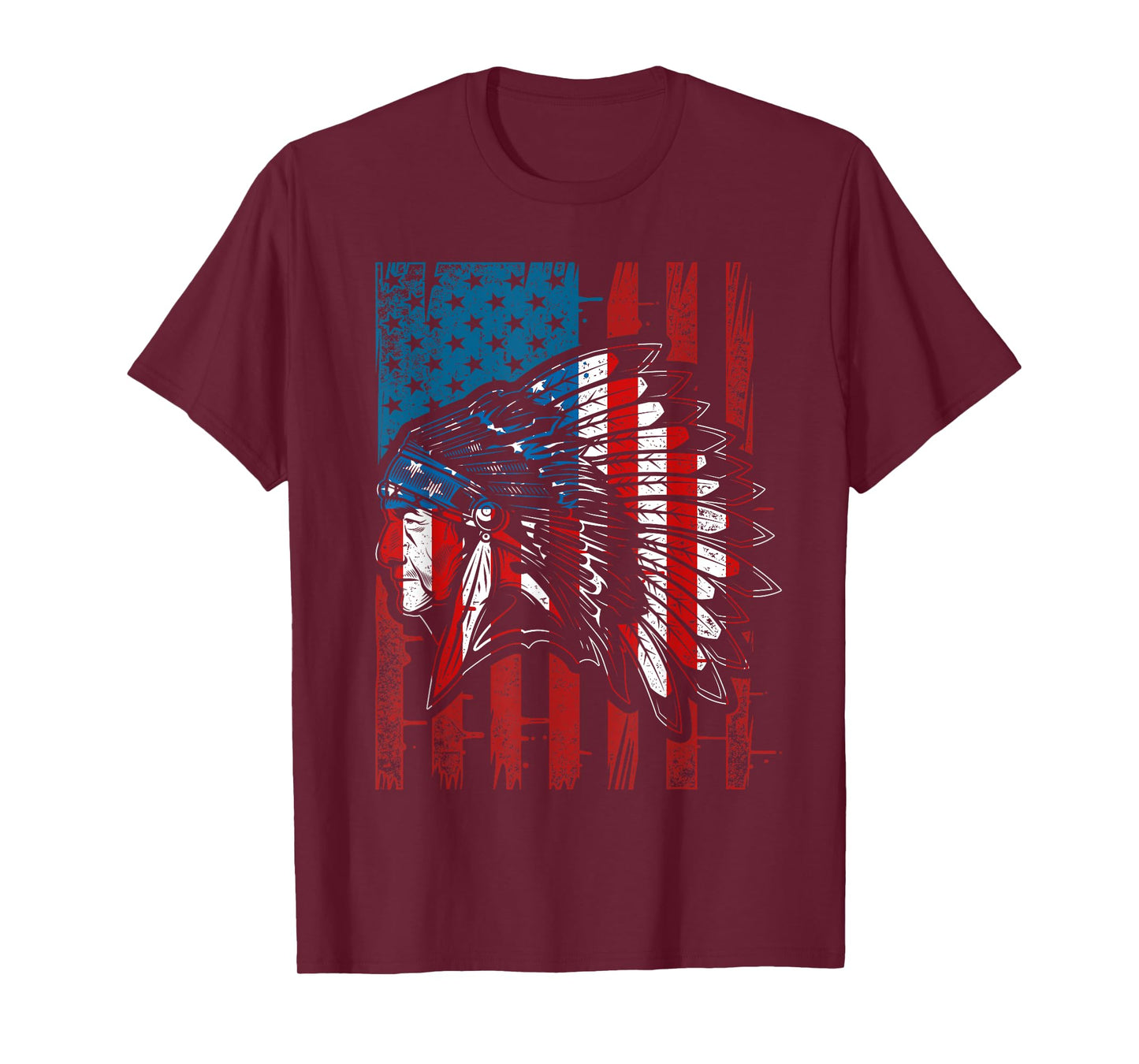 USA Flag Native American Heritage Headdress Native American T-Shirt for Women Kids Men
