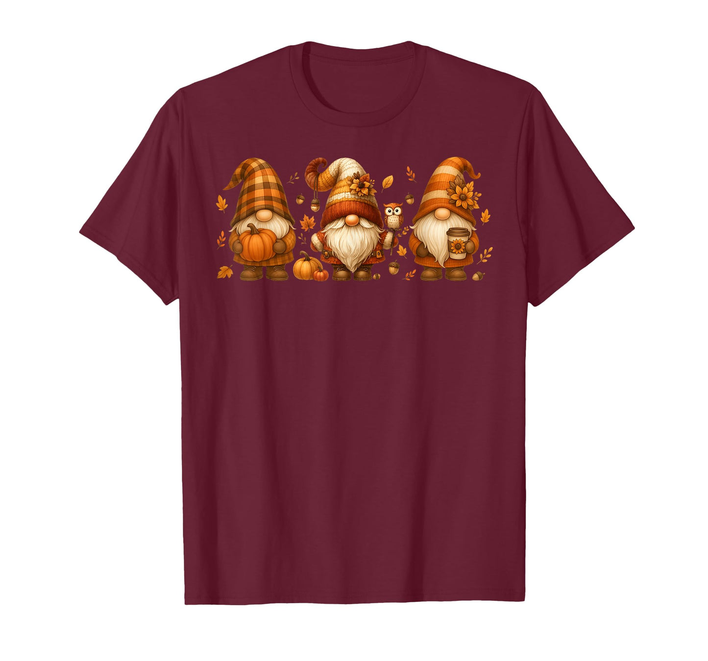 Happy Fall Thanksgiving Gnome Pumpkin Autumn Men Women Kid T-Shirt