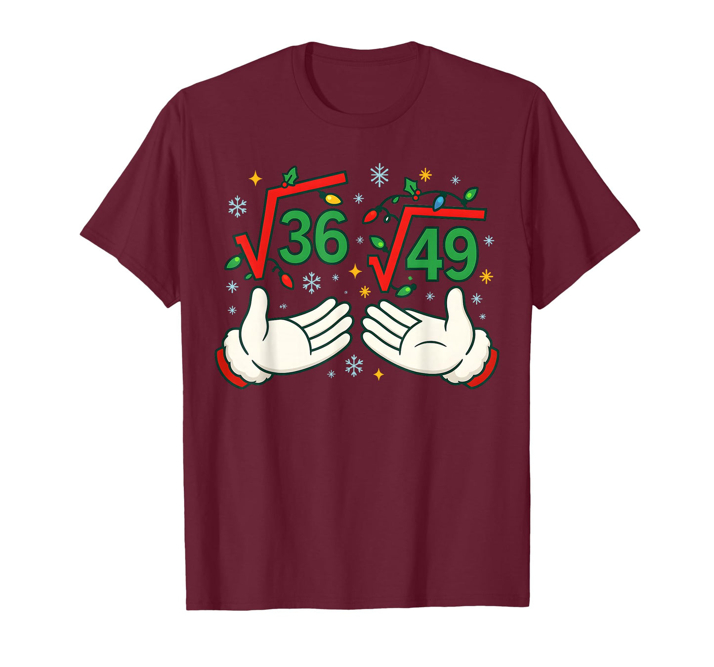 Funny Christmas 67 Square Root Math Teacher Six Seven Meme T-Shirt