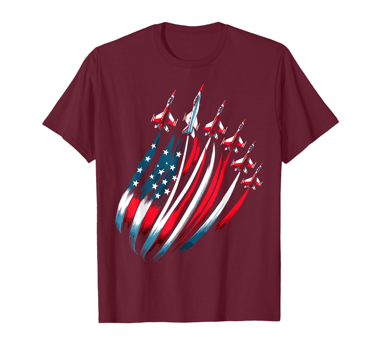 Patriotic USA Flag Fighter Jets Boys 4th of July T-Shirt