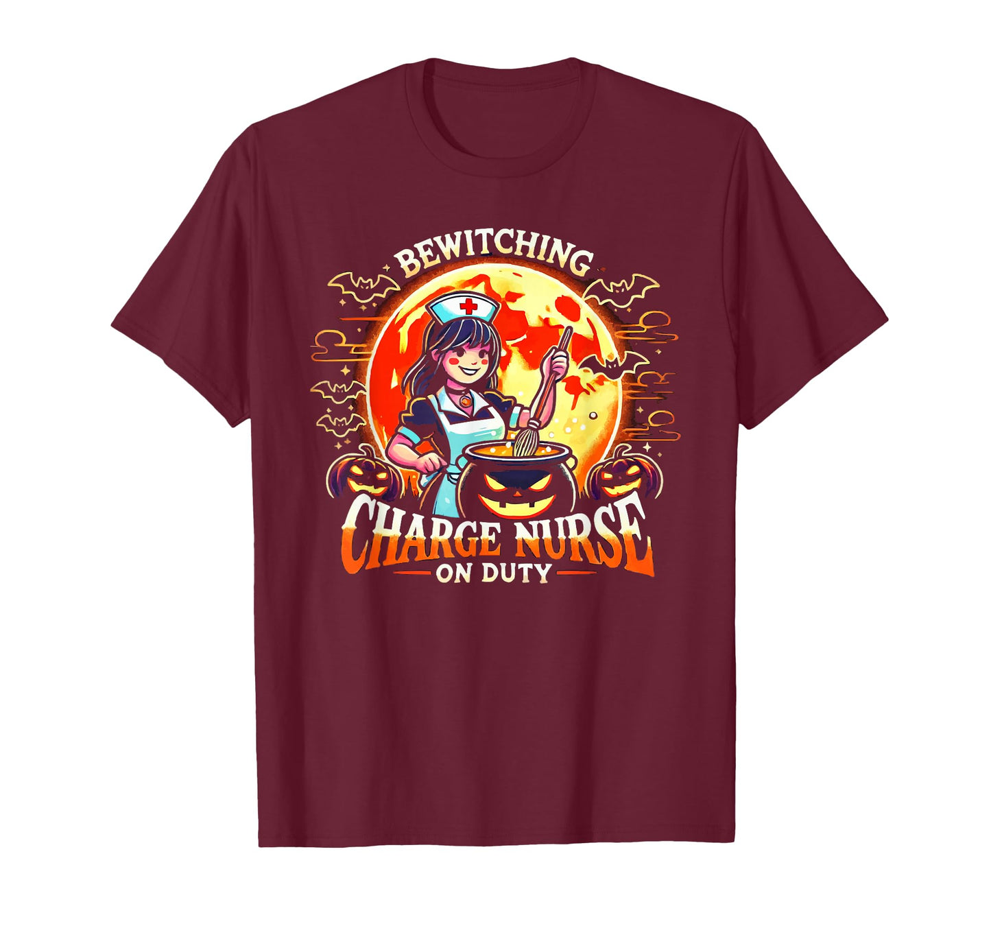 Charge Nurse Halloween Spooky Nursing Trick Or Treat T-Shirt